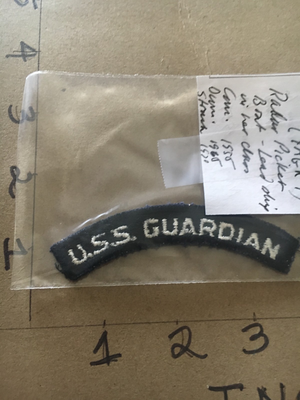 US NAVY SHOULDER STRIP TAB *** rocker *** Patch USS Guardian
