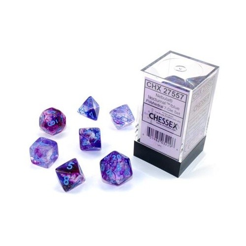 Chessex Polyhedral 7-Die Set Nebula Nocturnal/Blue