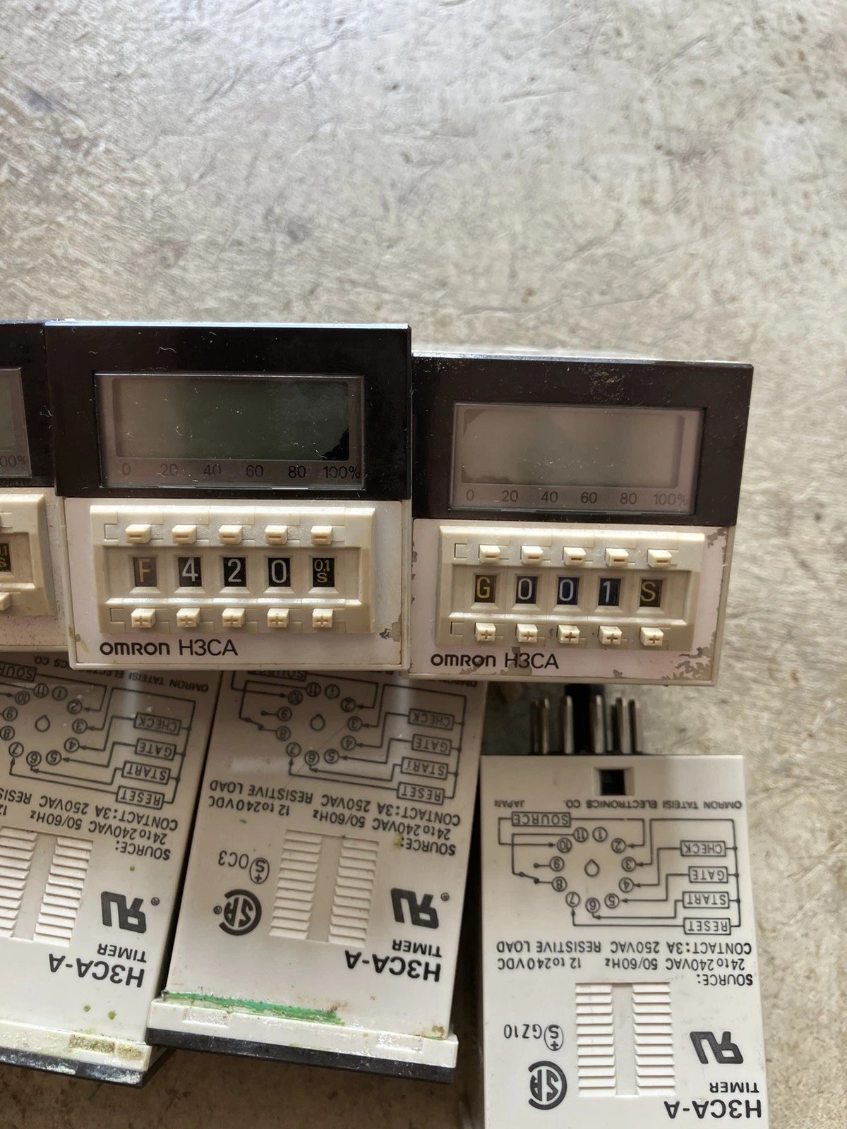 Lot Of 9 Untested Omron H3CA-A Digital Timer Relays 11 pin
