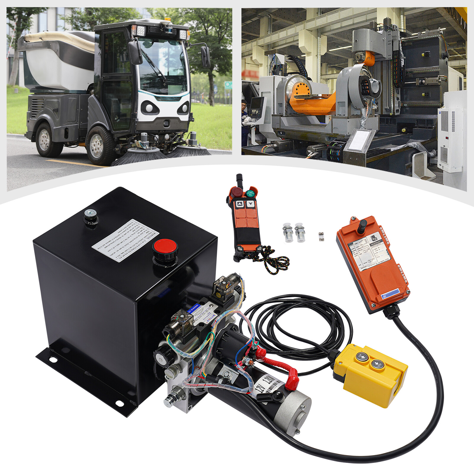 8QT Double Acting Hydraulic Pump with Wireless Remote Control - 12V DC
