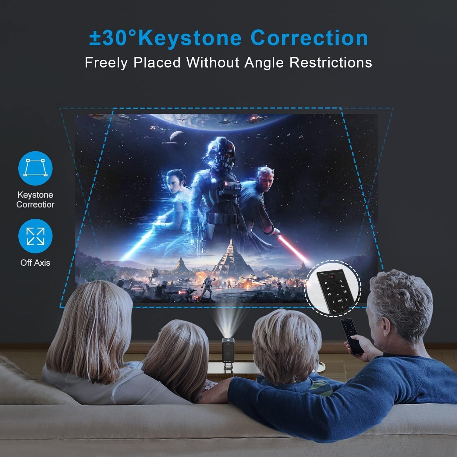 Leapwell Outdoor Wifi Projector Black