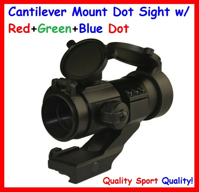Cantilever Mount Dot Sight w/ Red+Green+Blue Dot, Black Anodized
