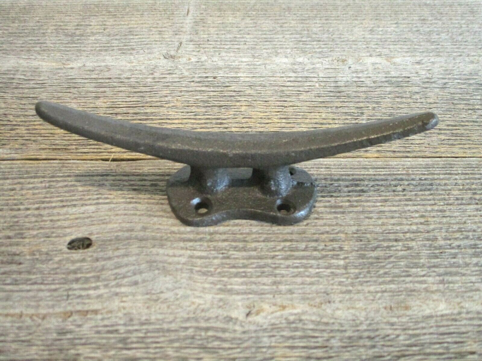 2 Cleat Boat Hooks Handles Pull Cast Iron Ship Dock Nautical Decor Rustic Finish