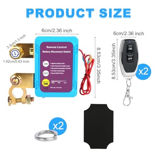 2V 240A Remote Control Battery Disconnect Switch, Smart Car Kill Switch