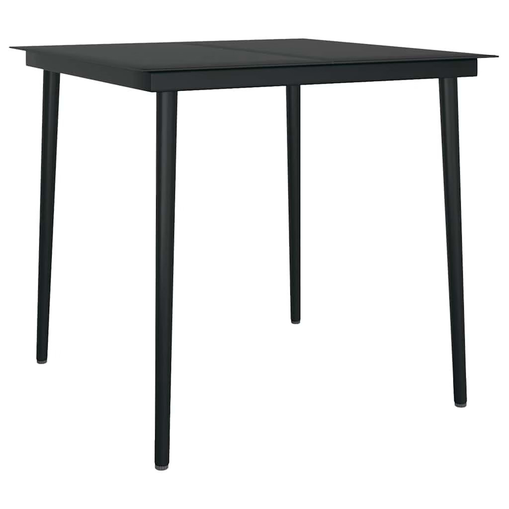 Garden Dining Set Black, Dark Grey