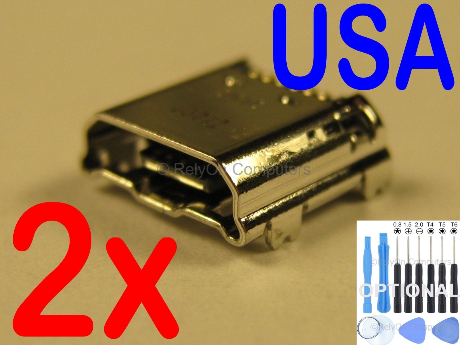 2x Lot Micro USB Charging Port Sync for Samsung Galaxy Tab 3 Kids SM-T2105 USA