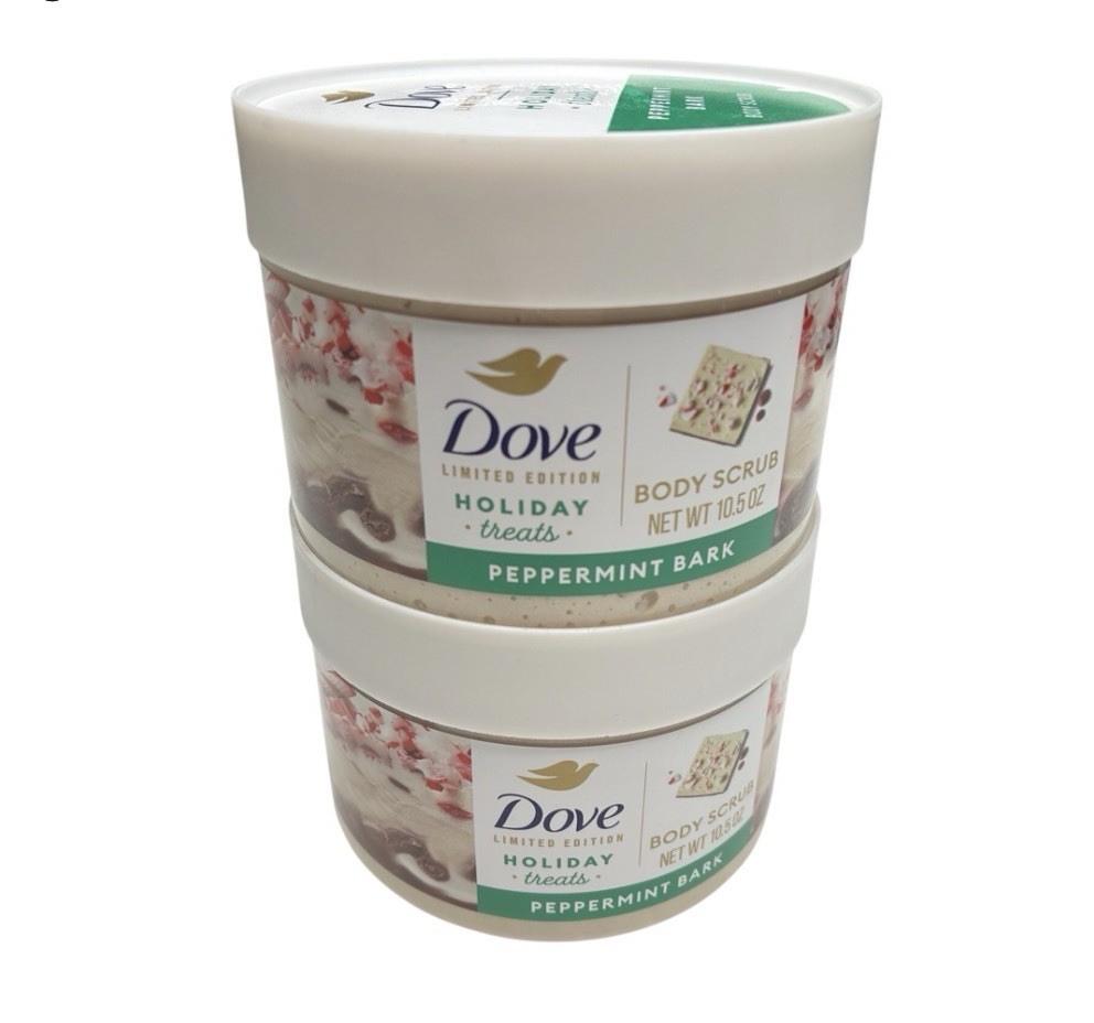 2X Dove Holiday Treats Body Scrub Peppermint Bark  10.5 OZ  New Limited Edition