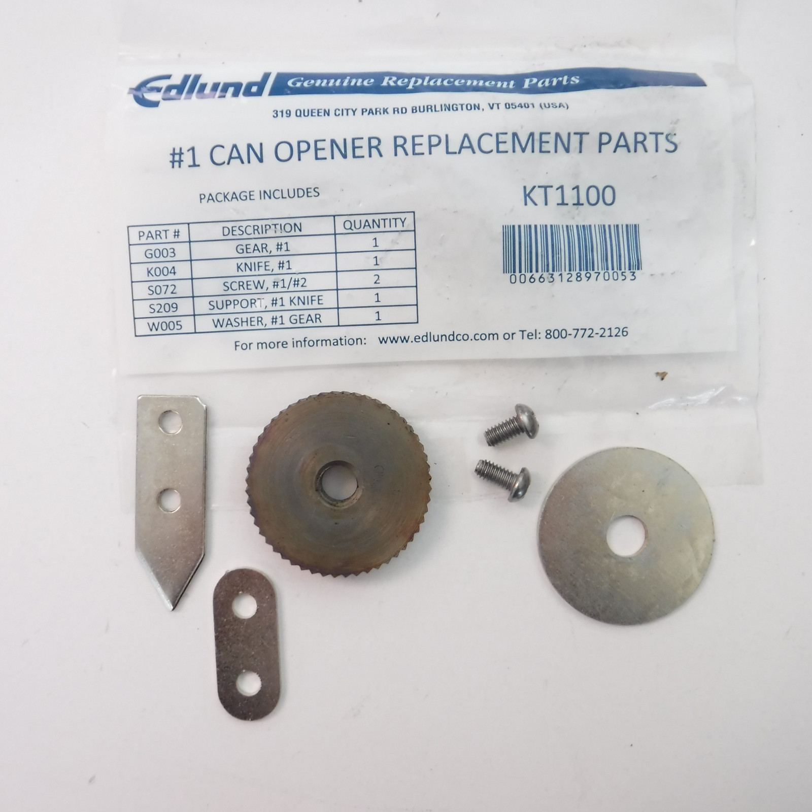 Edlund Replacement Part Kit KT1100 For Edlund Old Reliable #1 Can Opener