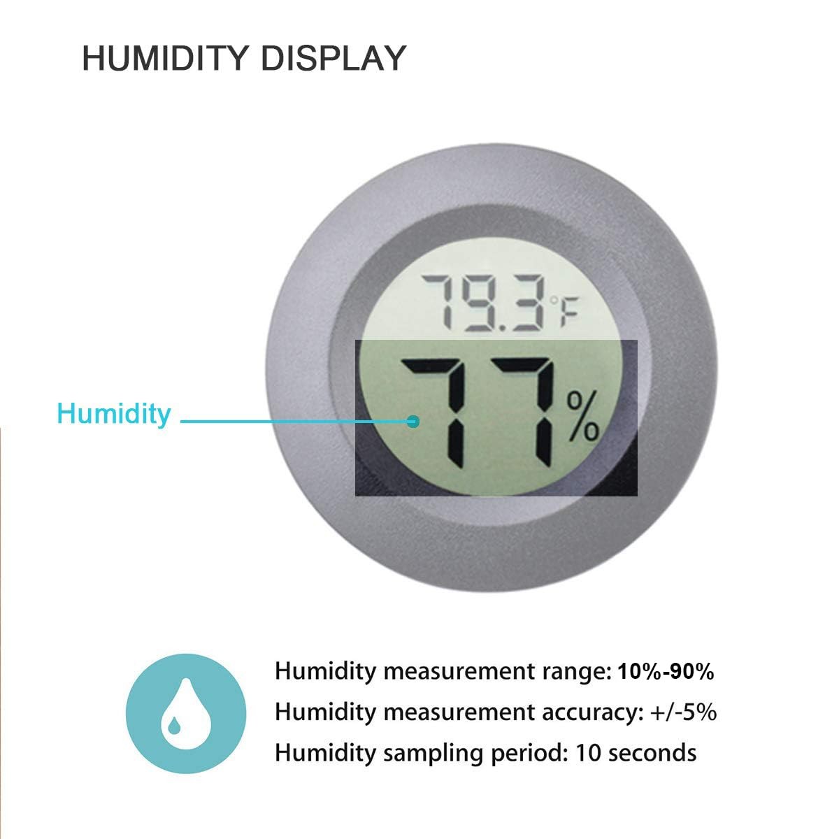2-Pack Mini Hygrometer Thermometer Fahrenheit or Celsius Meter Digital LCD...