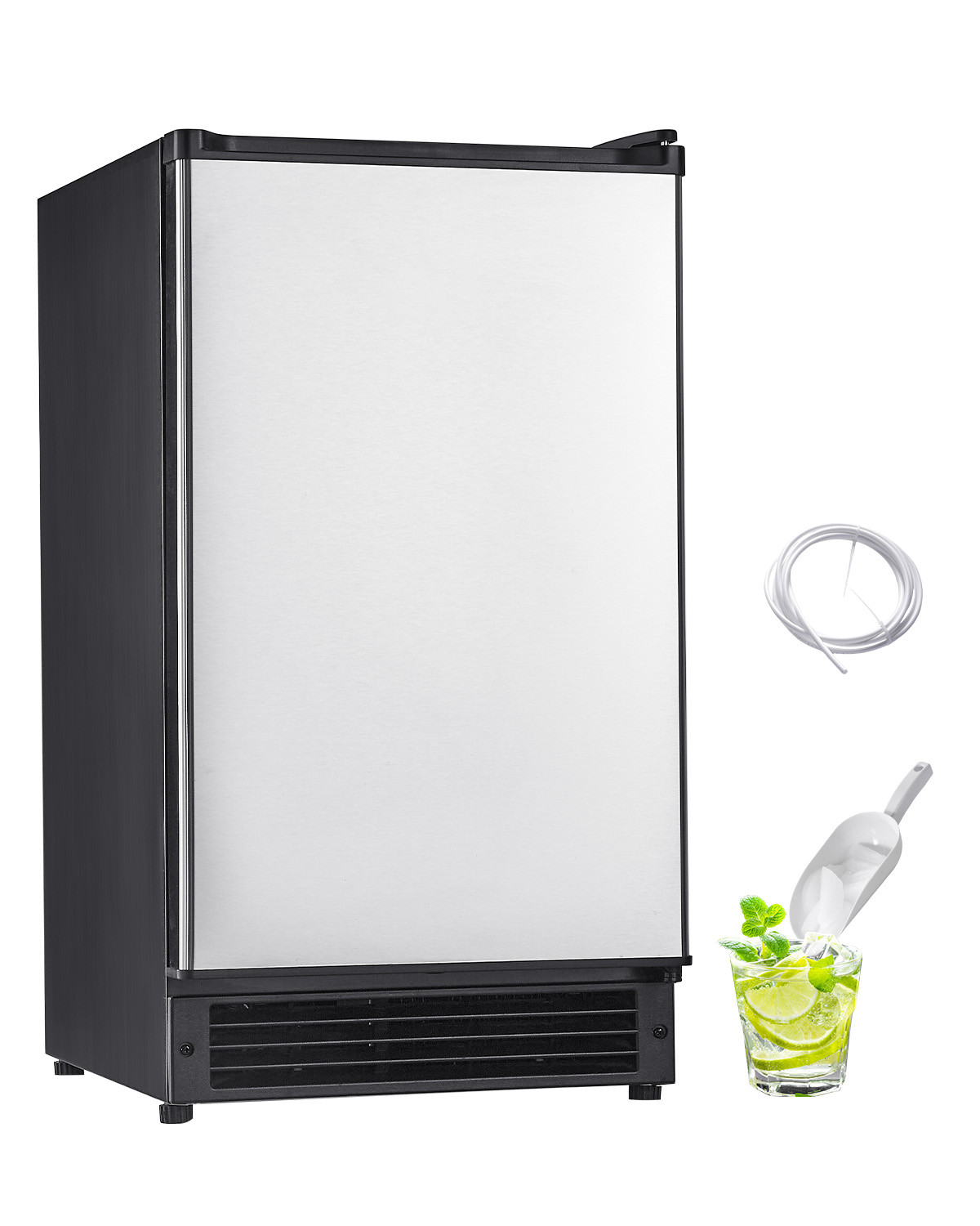 25Lb Undercounter Commercial Ice Maker 15" Built-in crescent Ice Maker Machine