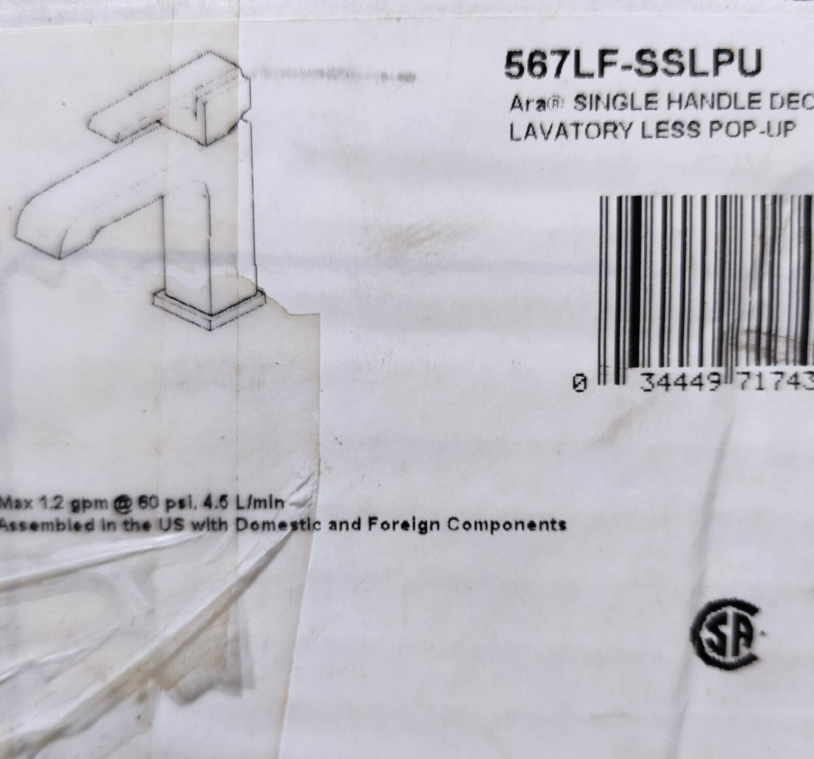 Delta 567LF-SSLPU Ara Single Handle Bathroom Faucet in Stainless