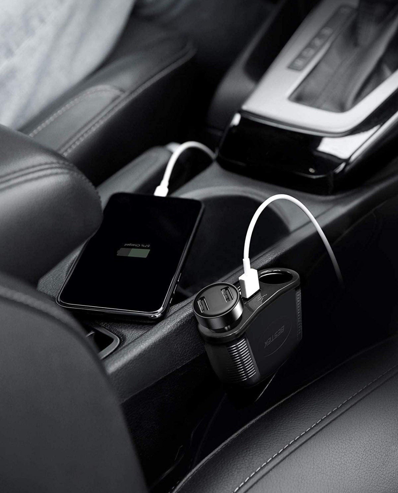 BESTEK 150W 2-Socket Cigarette Lighter Splitter Power Adapter with 2 USB Outlets