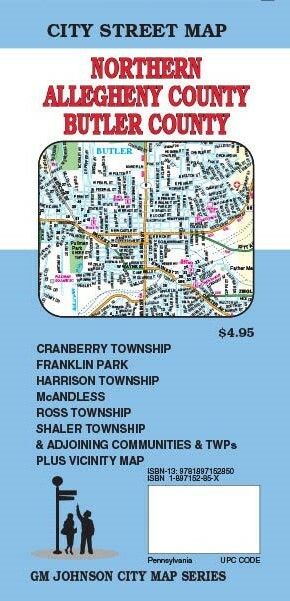 City Street Map of Northern Allegheny County, Butler County, Pennsylvania, by GM