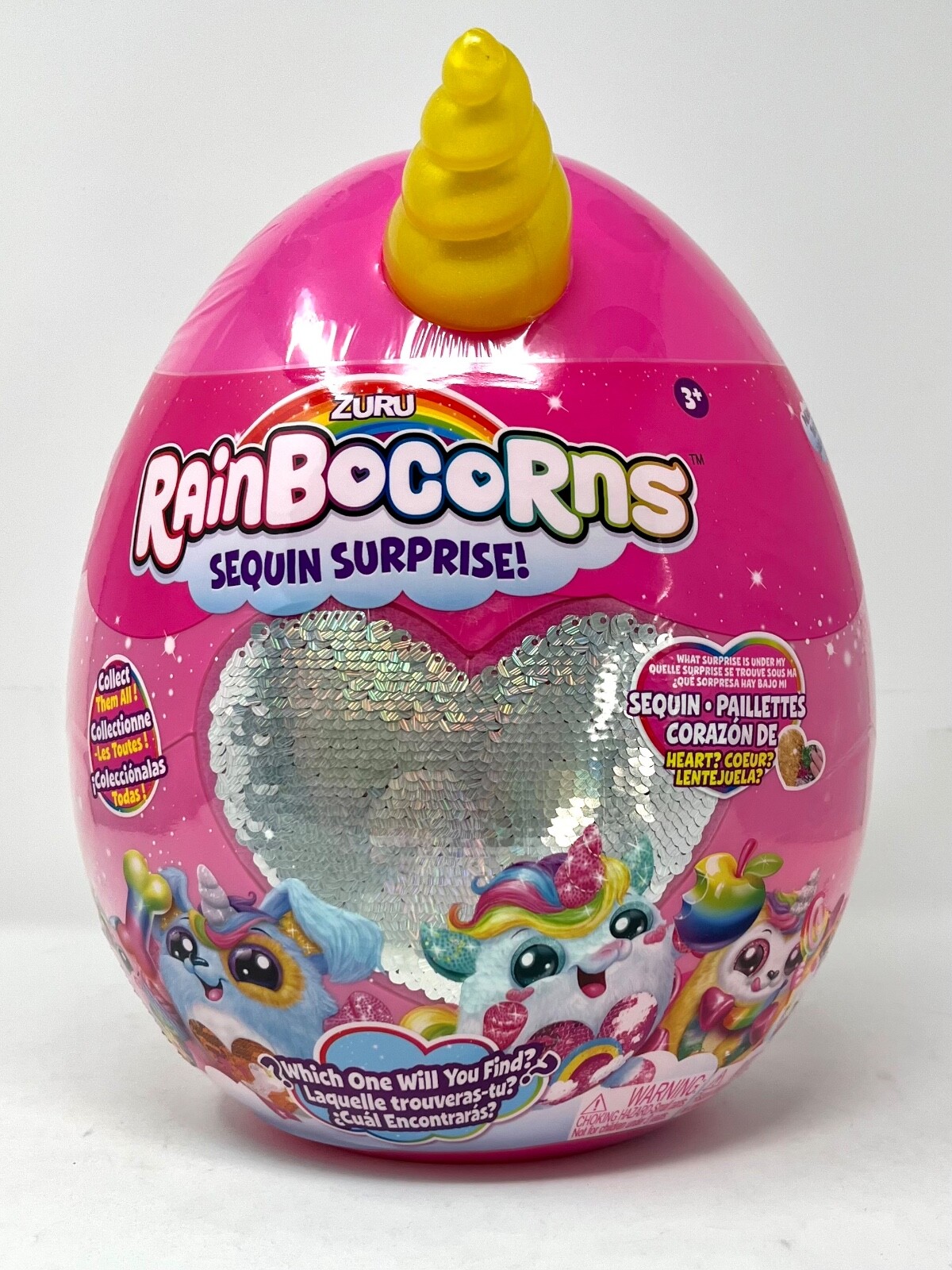 Rainbocorns 9201G2 Sequin Surprise Monkeycorn (Yellow) Plush in Mystery Egg