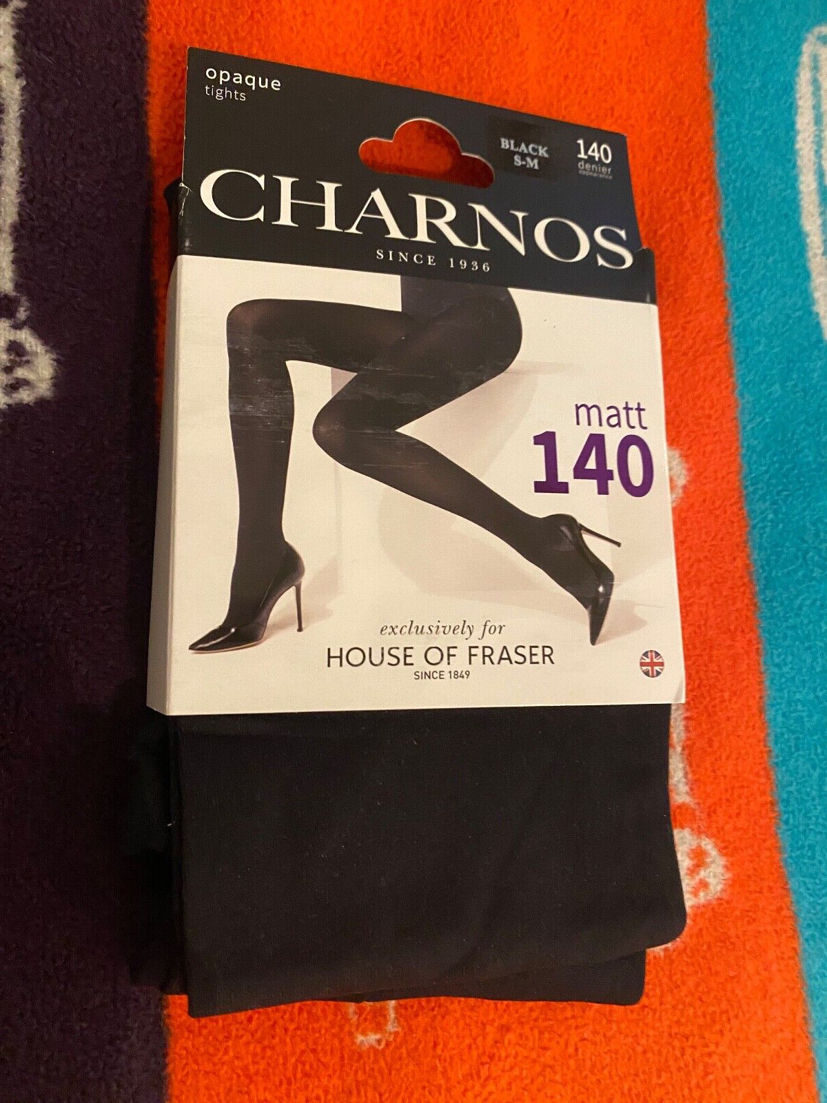 CHARNOS 140 denier matte black tights S/M perfect for teen / secondary school