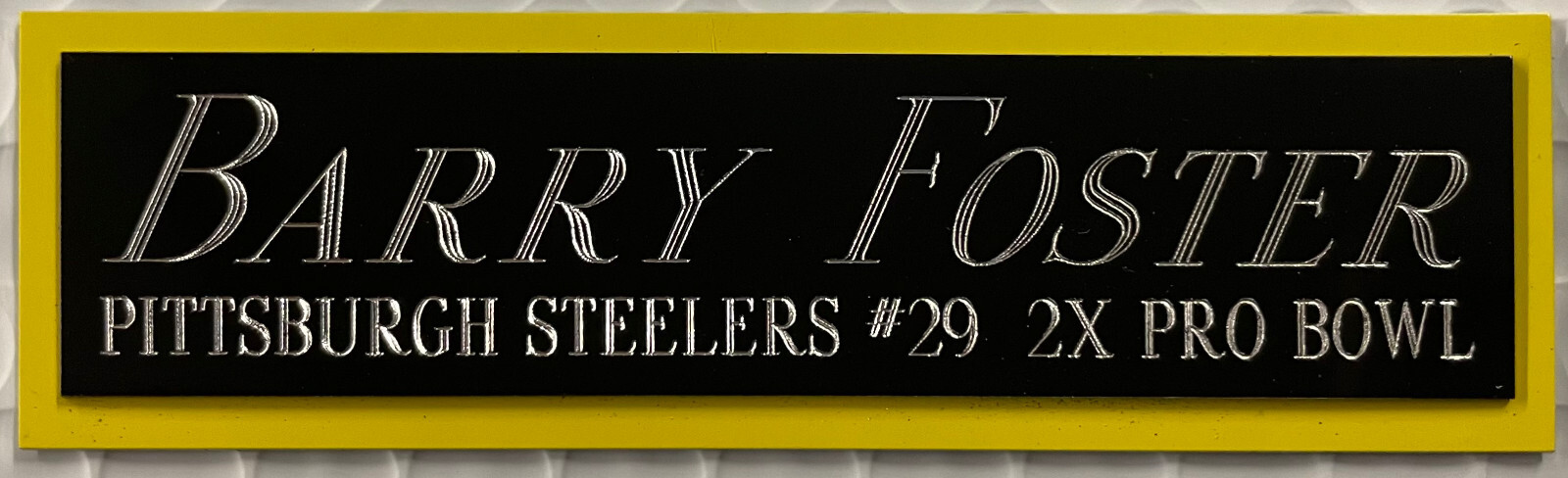 BARRY FOSTER STEELERS NAMEPLATE AUTOGRAPHED Signed FOOTBALL-HELMET-JERSEY-PHOTO