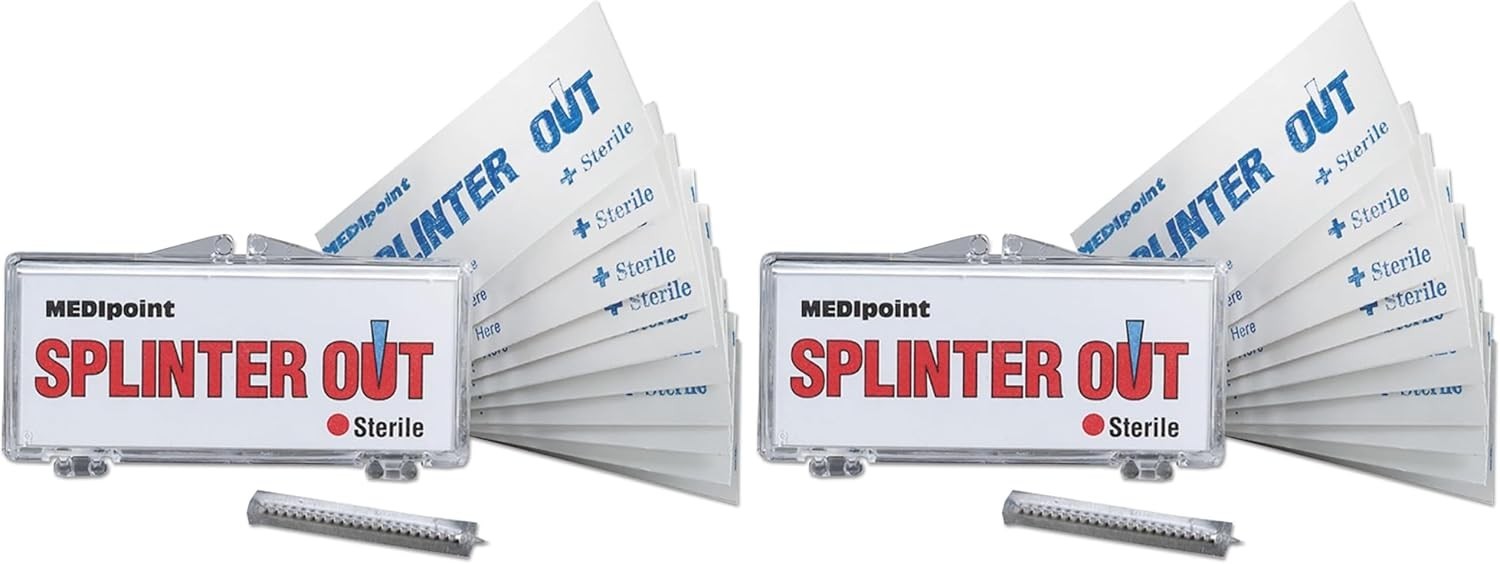 Easily Remove Splinters Anywhere with 20 Individually Wrapped Tools, Pack of 2