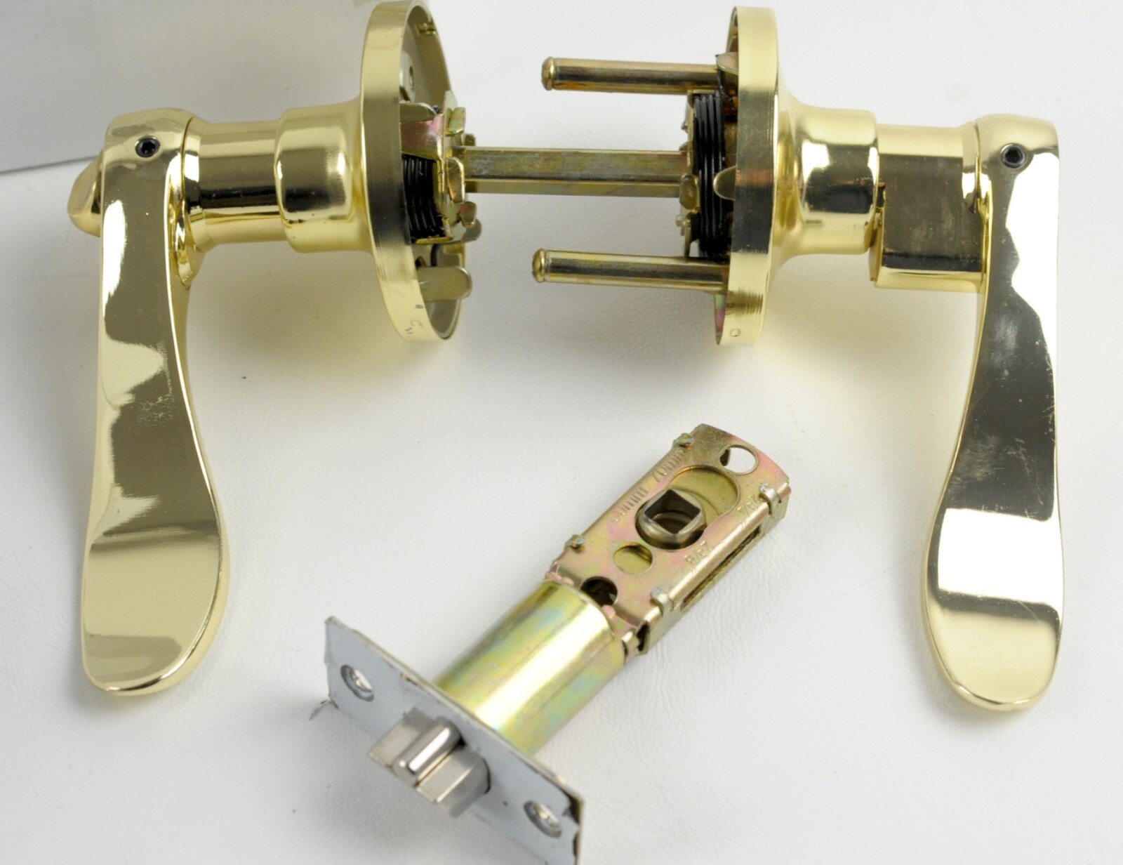 Entry Deadbolt Combo Door locks Levers Handle Polished Brass
