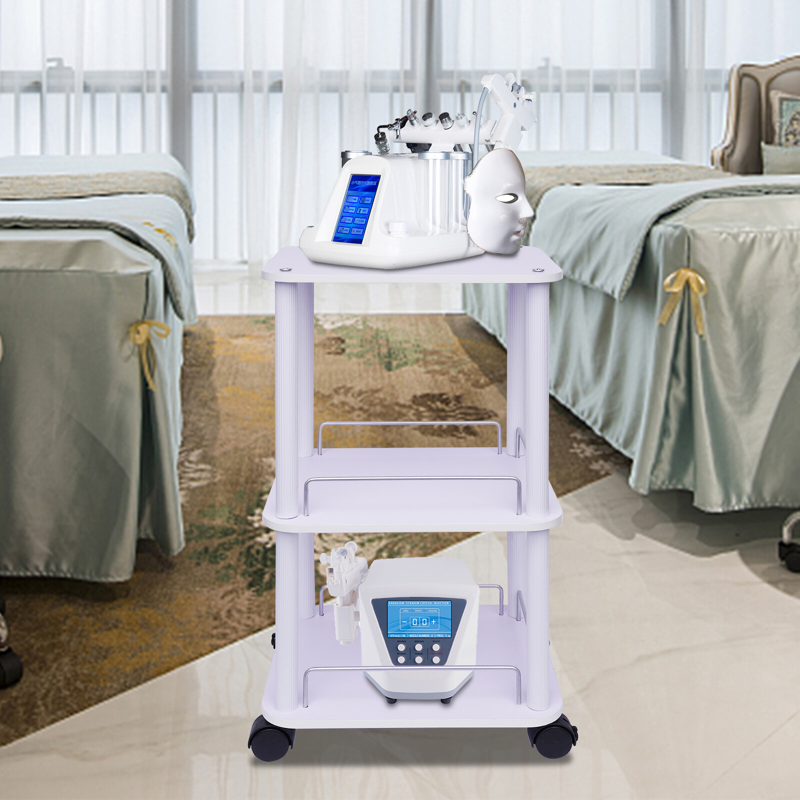 Salon SPA Trolley Stand For Cavitation Beauty Machine Instrument Rolling Cart US