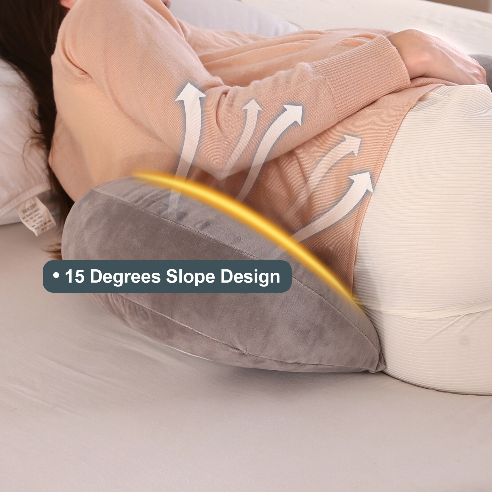 Velvet Pregnancy Pillows for Sleeping Maternity Adjustable Support for Back, Leg
