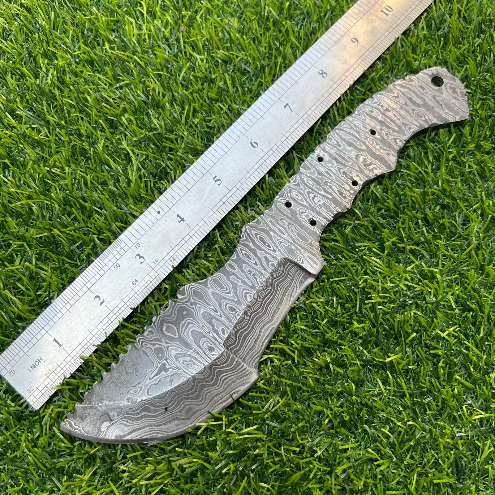 10''Handmade Damascus Steel Hunting Knifemaking Sharp Tracker Blank Blade Knife