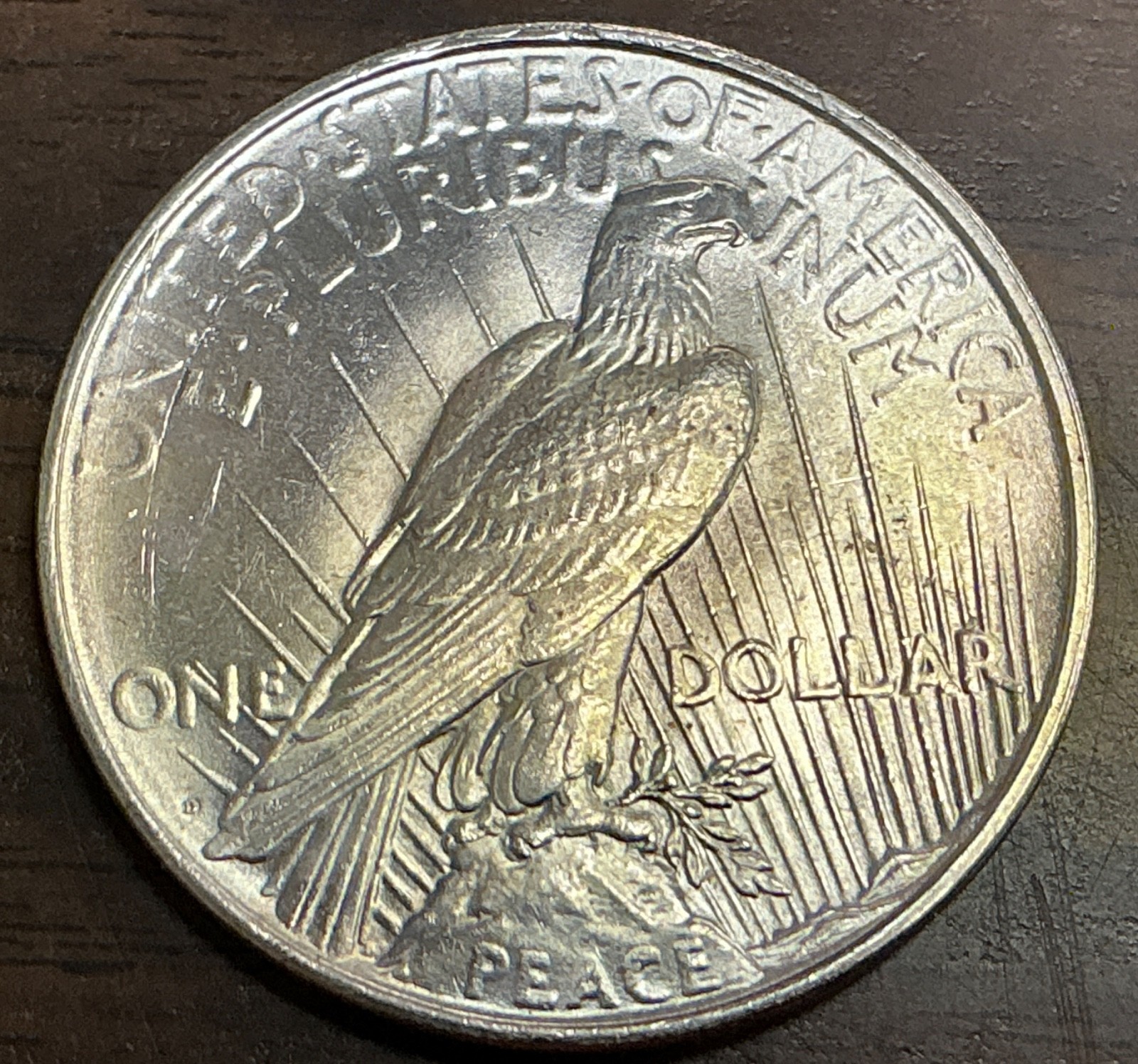 1923-D - $1 Peace Silver Dollar - BU - Die Breaks