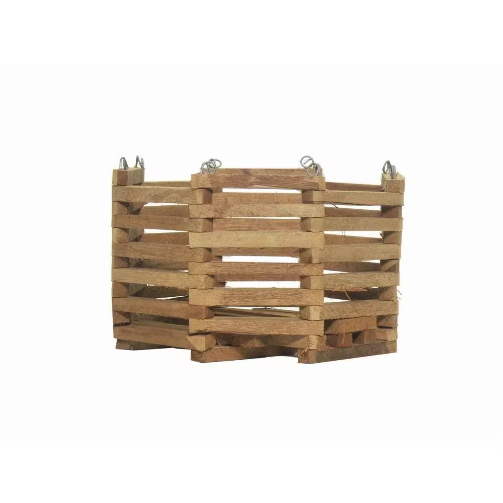 8 In. Octagon Wooden Hanging Basket
