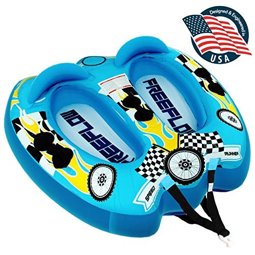 SereneLife SLTOWBL10 2 Person Watersports Inflatable Towable Booster Water Tube