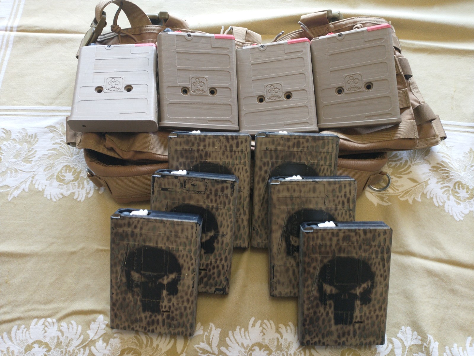 6 Carmatech Black Jack Engineering Paintball Magazines W/Molle Rig