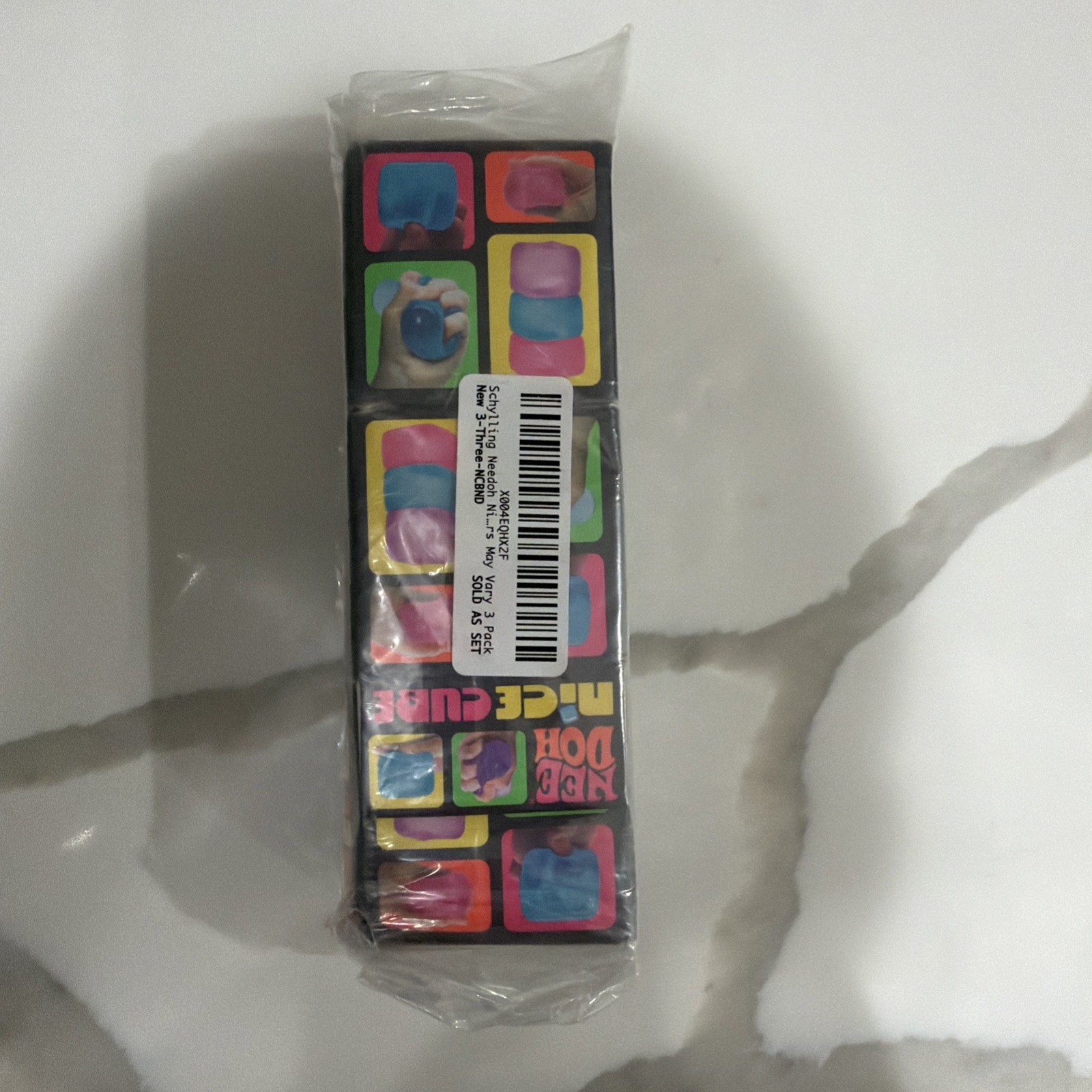 Nee Doh Nice Cube Super Solid Squish Pack of 3 PINK BLUE PURPLE Authentic Needoh