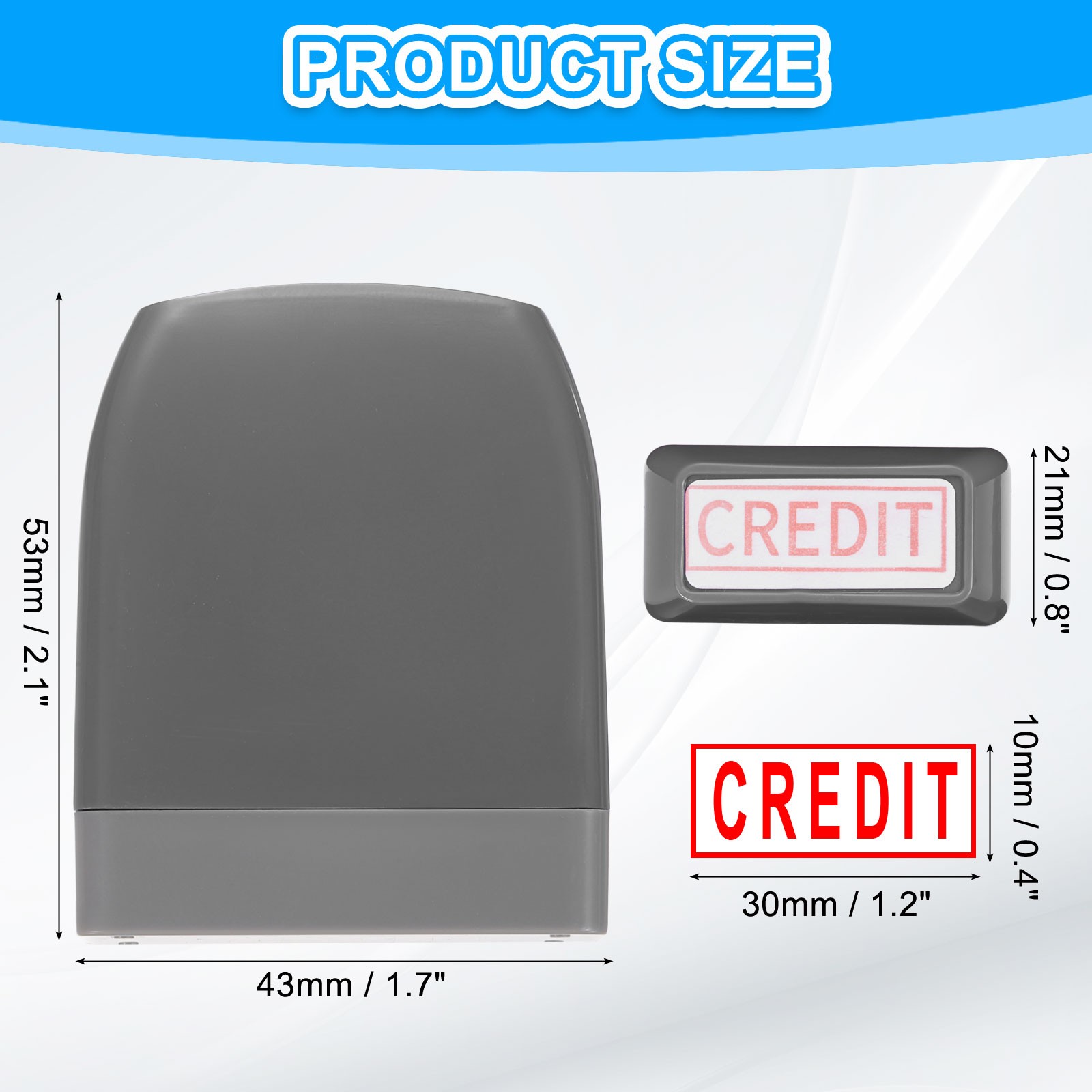 CREDIT Notice Stamp Self Inking, Grey