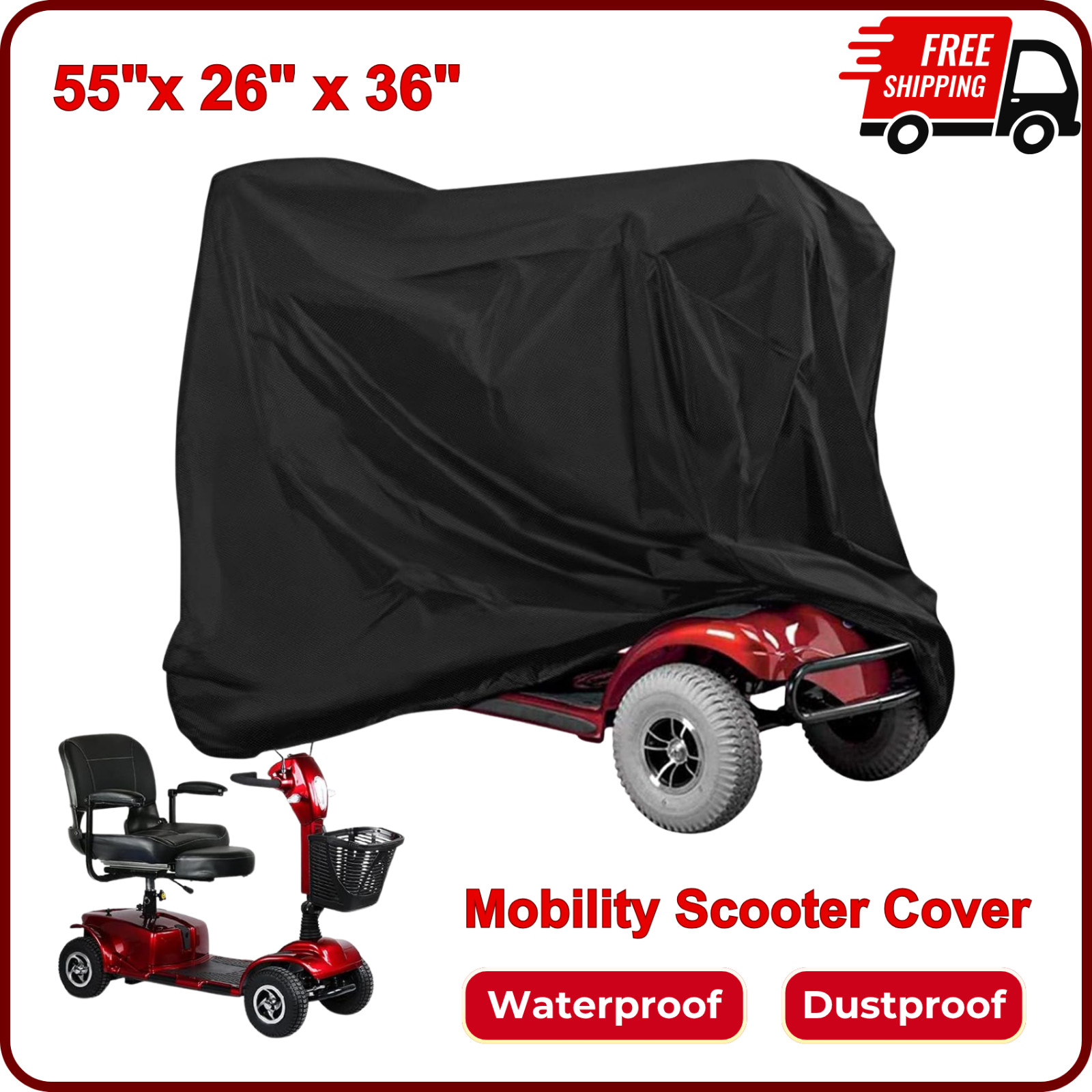 Mobility Scooter Storage Cover Waterproof Wheelchair Storage Cover All-Weather