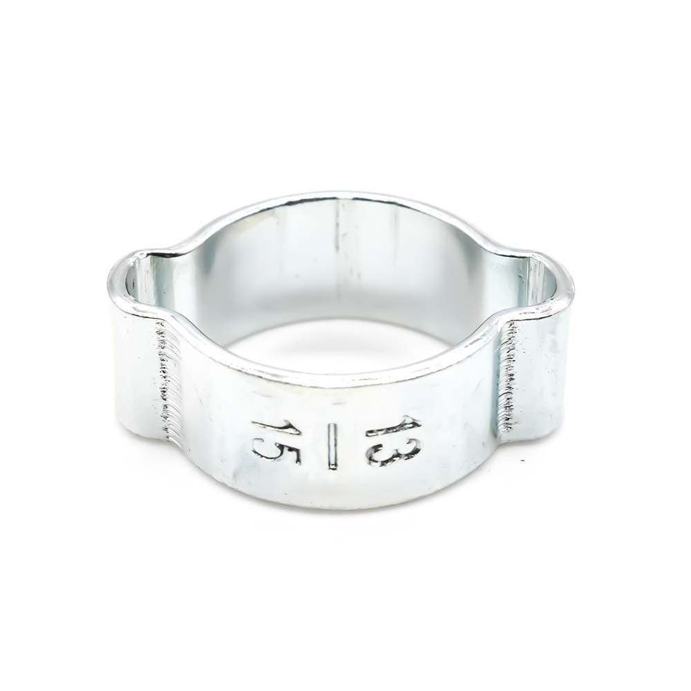 50/PK 13-15 mm Zinc Plated Double Ear Steel Automotive/Hand Tool Hose Clamp