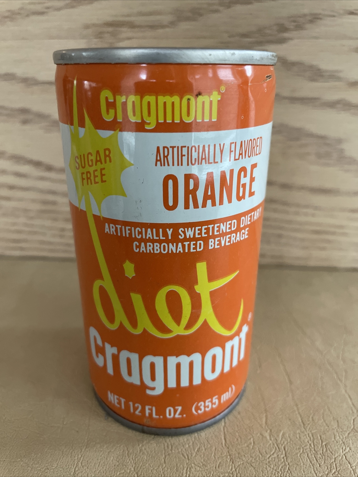Vintage Cragmont Sugar Free Diet Orange Crimped Steel SodaCan Safeway Oakland CA