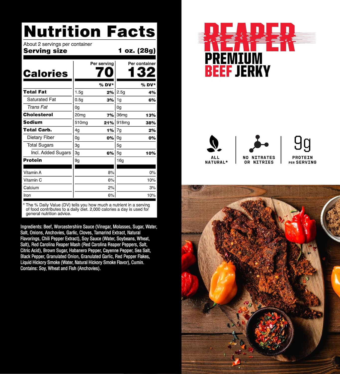 Savage Jerky Premium Ghost Pepper and Reaper Beef Jerky Spicy Bundle - Combo Pac