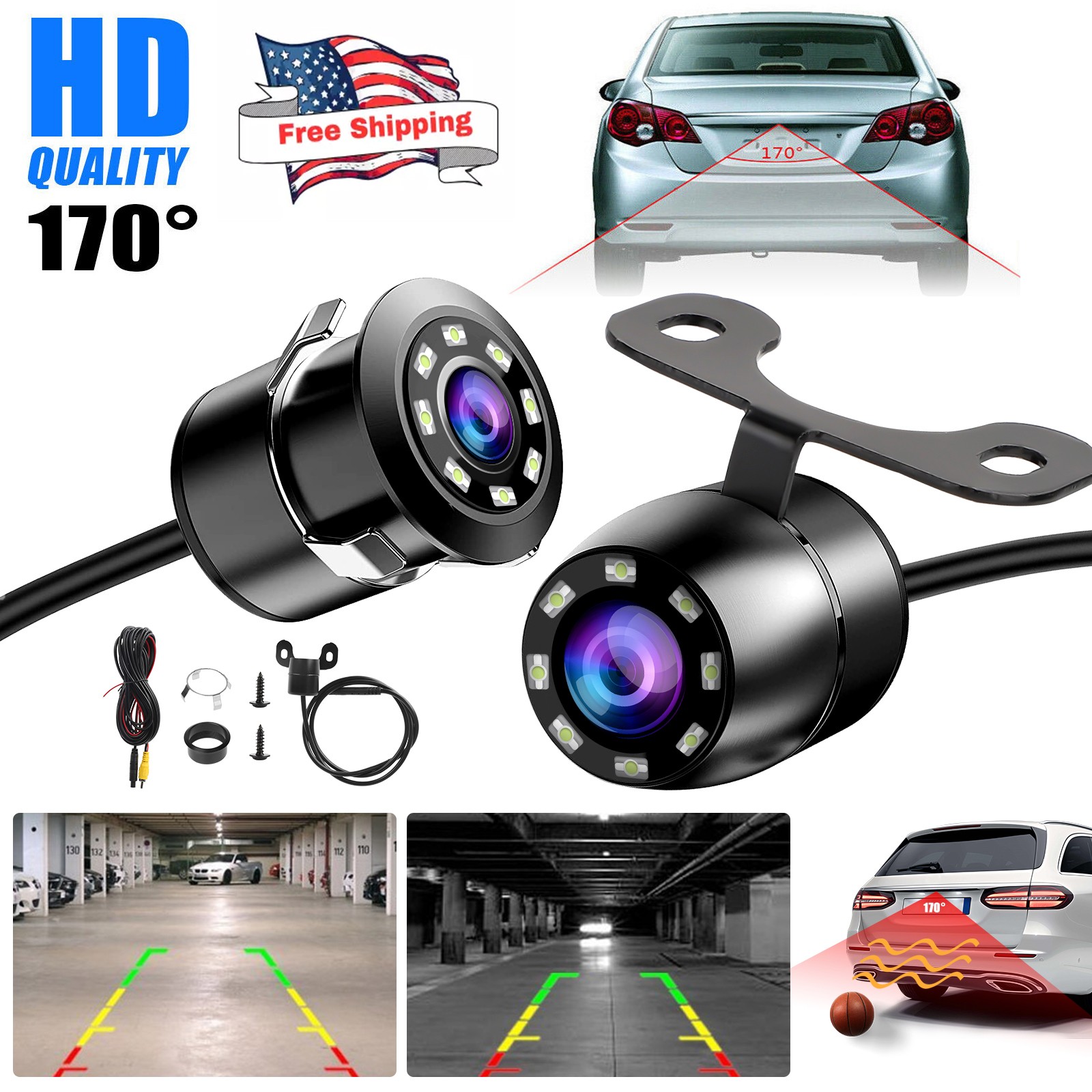 NEW Car Front/Side/Rear View Reverse Backup Night Vision Parking Camera HD 170°