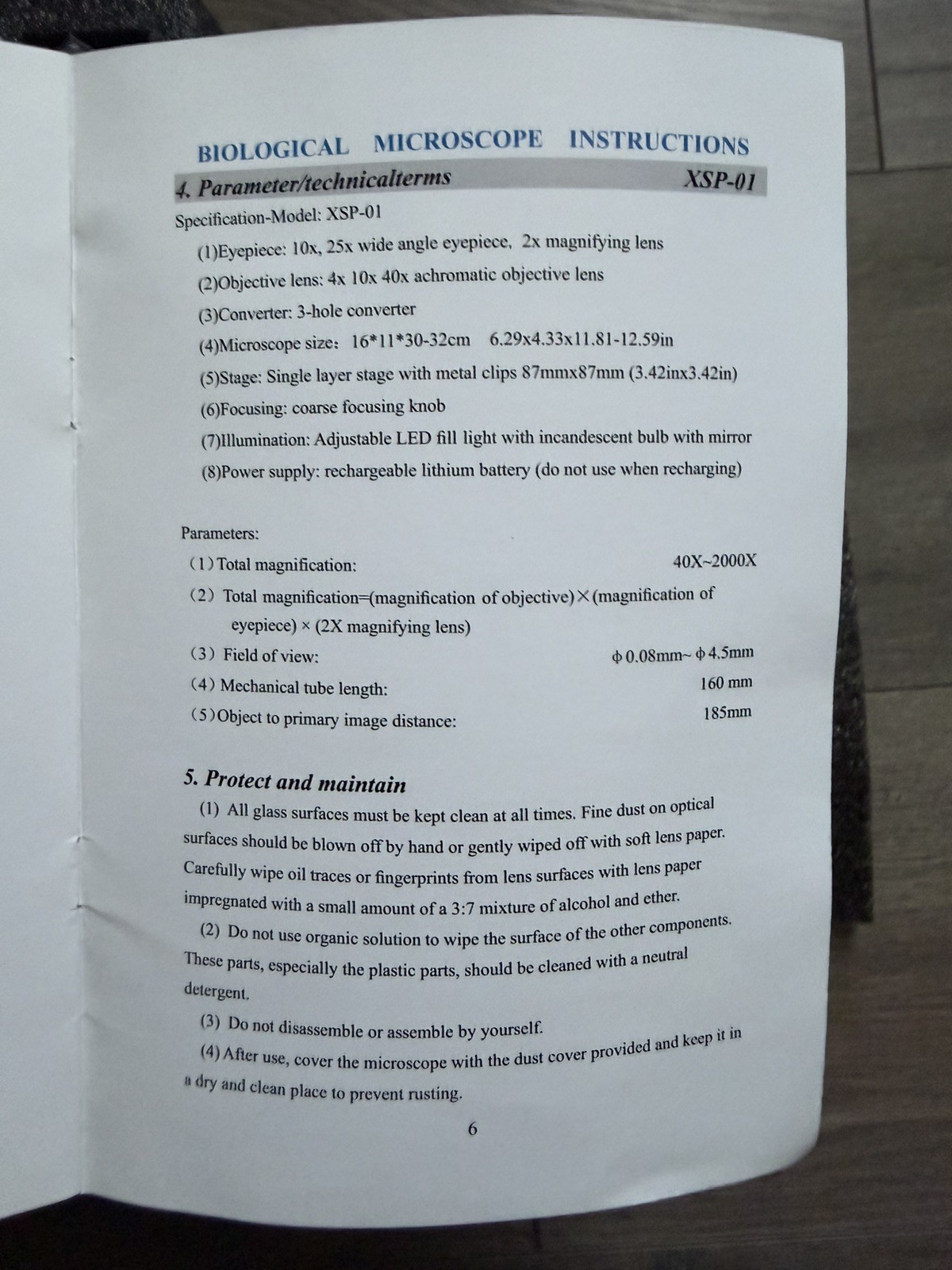 Herwicm 2000X Ultra Power School Lab Microscope - White