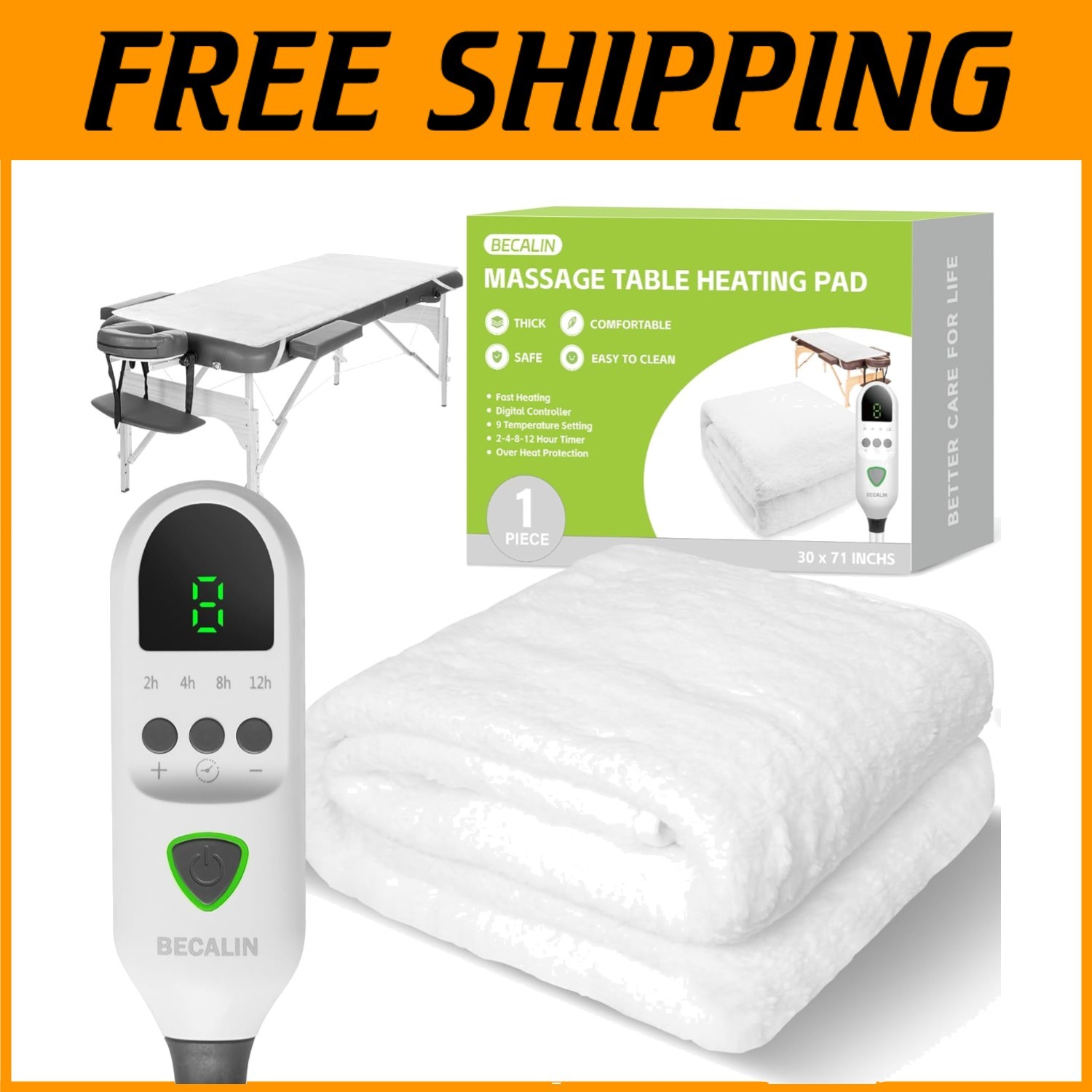 SPA Massage Bed Warmer Pad with Timer & Overheat Protection