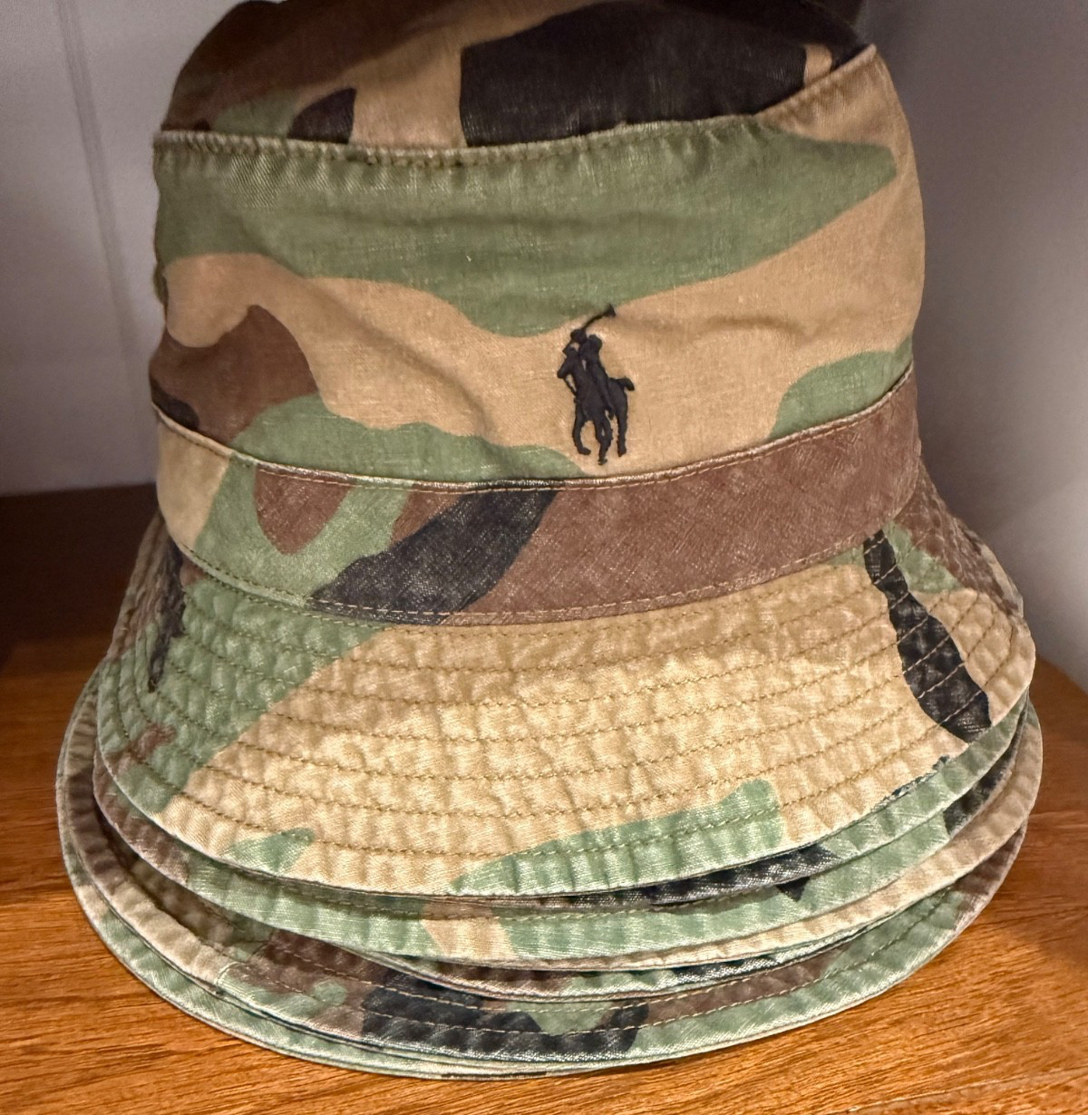 NWT Polo Ralph Lauren CAMO Twill Pony Logo Bucket Hat - all sizes