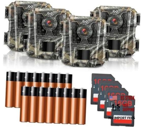 Mini Trail Camera 4 Pack 30MP 1080P HD, Game Cam with SD Card, Waterproof