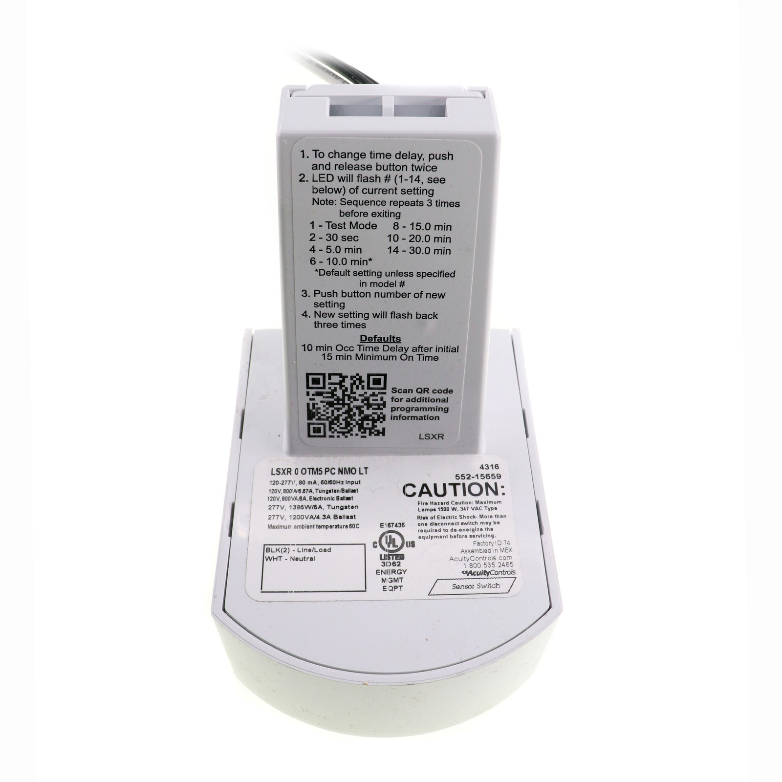 SENSOR SWITCH LSXR-0-OTM5-PC-NMO-LT FIXTURE MOUNT OCCUPANCY SENSOR, LOW TEMP