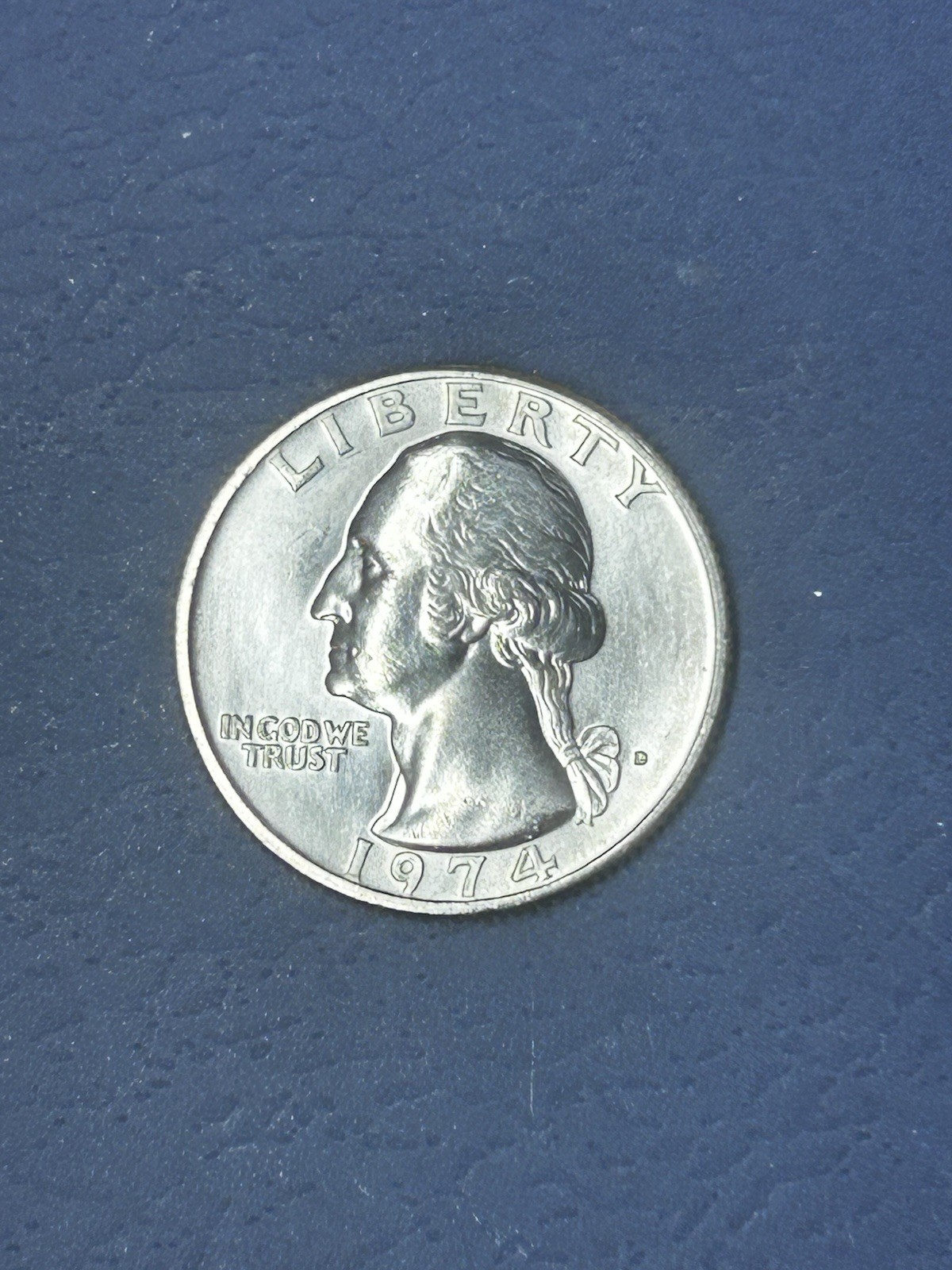 1974 D Washington Quarter Brilliant Uncirculated VERY HIGH GRADE Mint State #J46