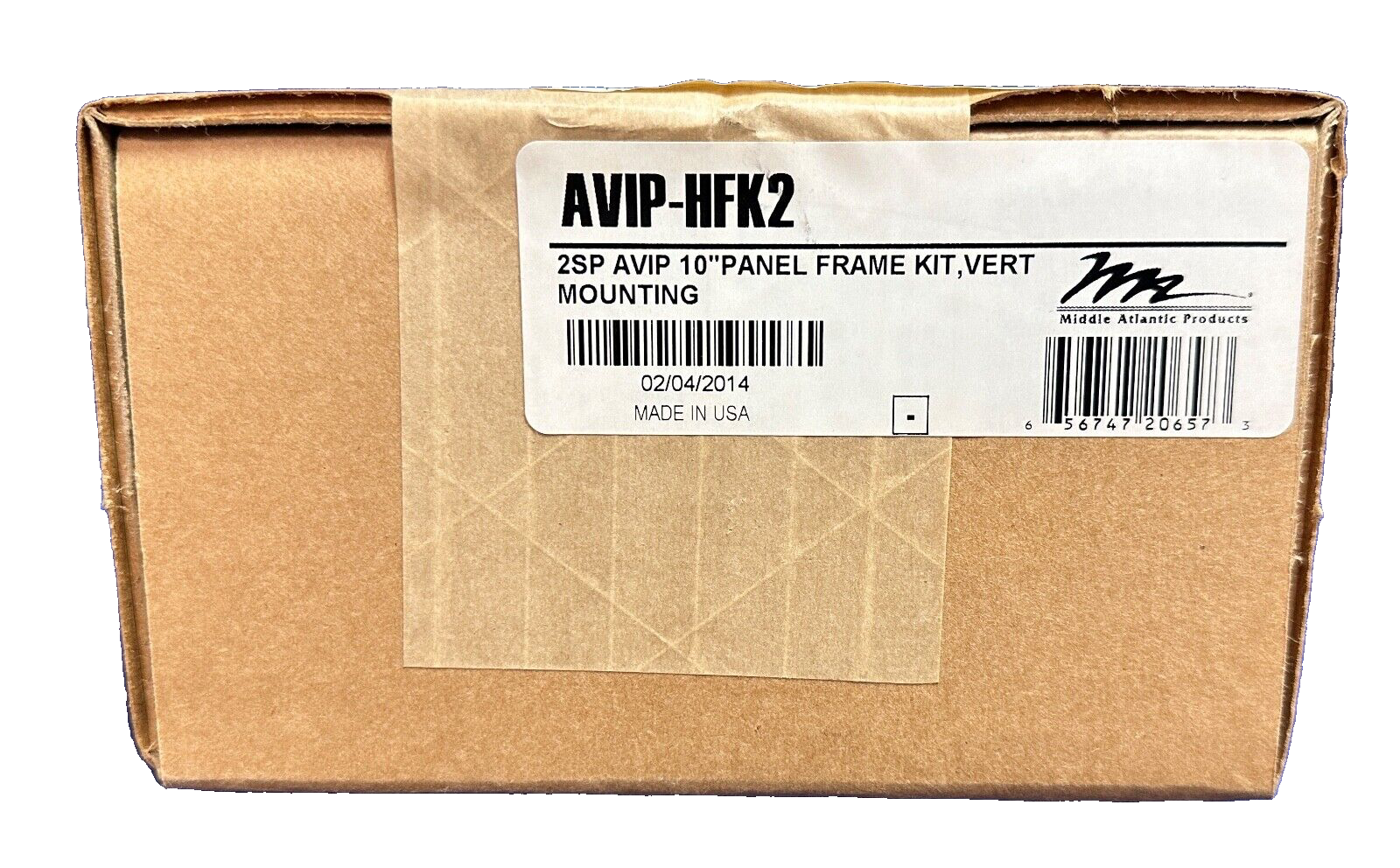 MIDDLE ATLANTIC AVIP-HFK2, 2SP 10" Panel Frame Kit, Vert Mounting, Black, NEW