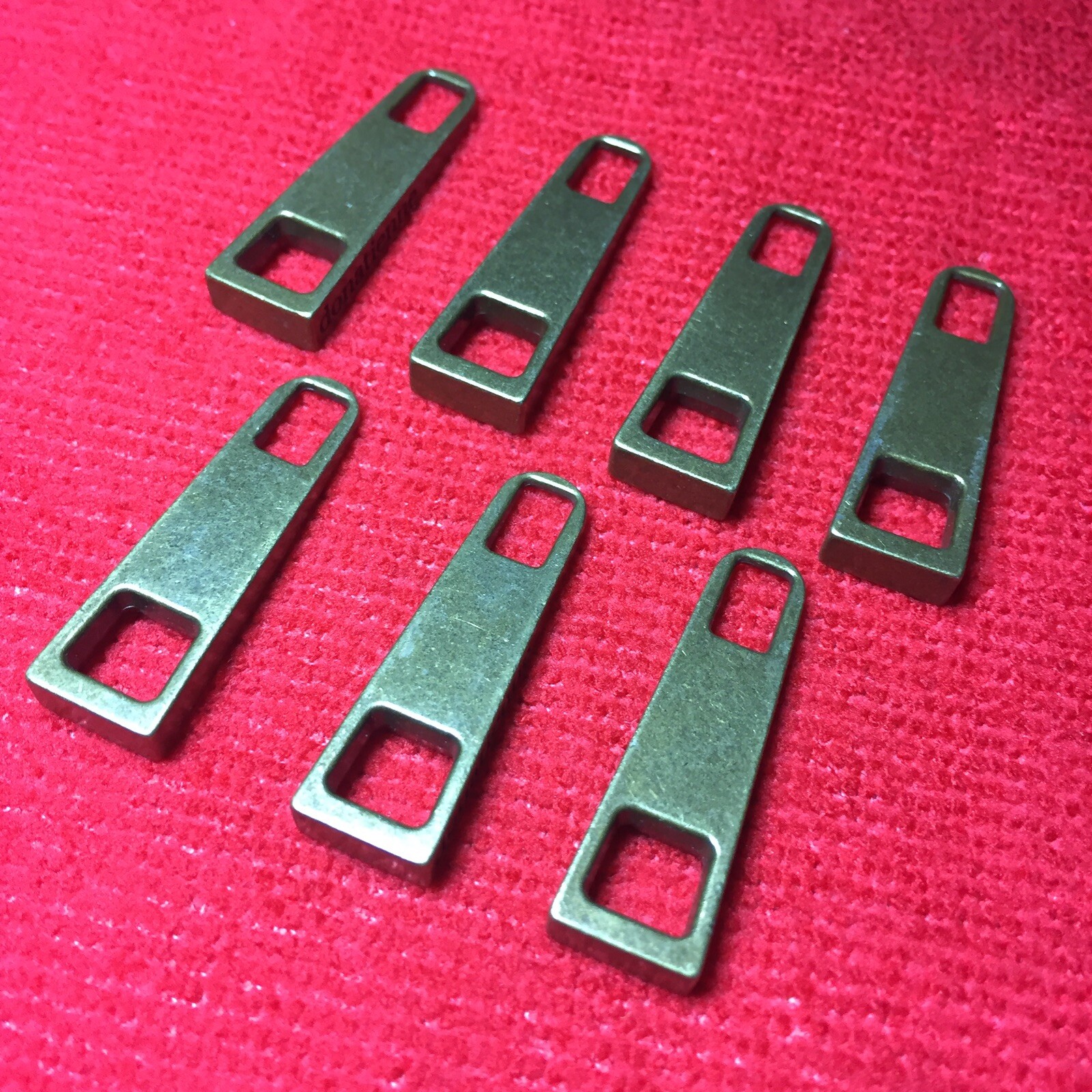 Lot Of 7 Donatienne Handbag Replacement Stonewashed Metal Zipper Followers NEW