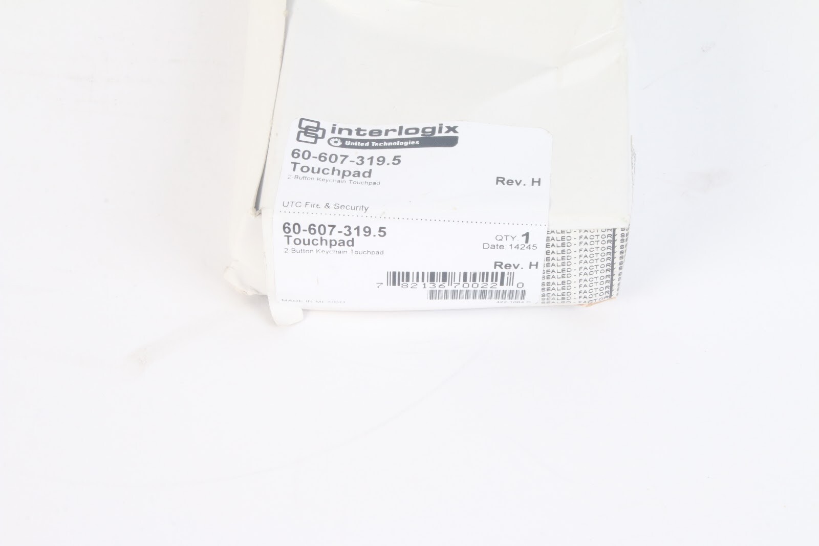 Interlogix 60-607-319.5 2-Button Key Chain Touchpad 782136700220 - Open New Box
