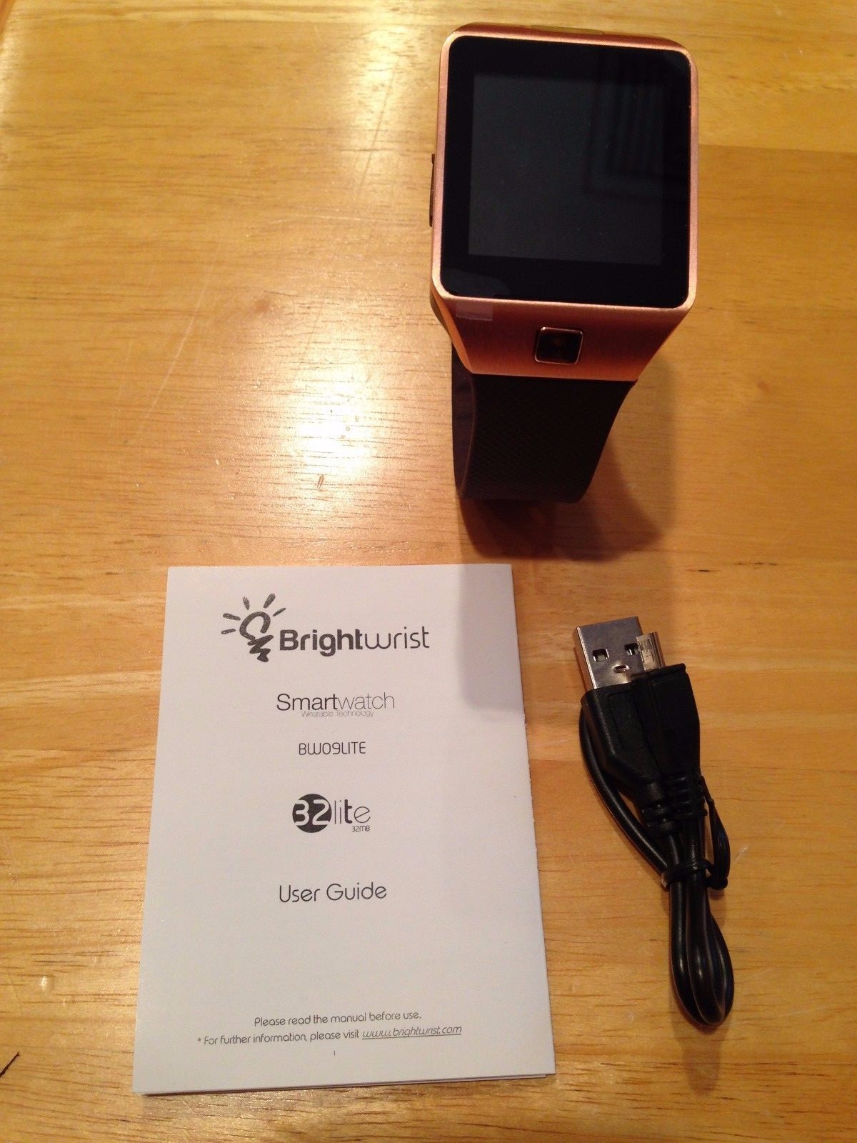 BrightWrist Smartwatch Wearable Technology, Mocha-Gold