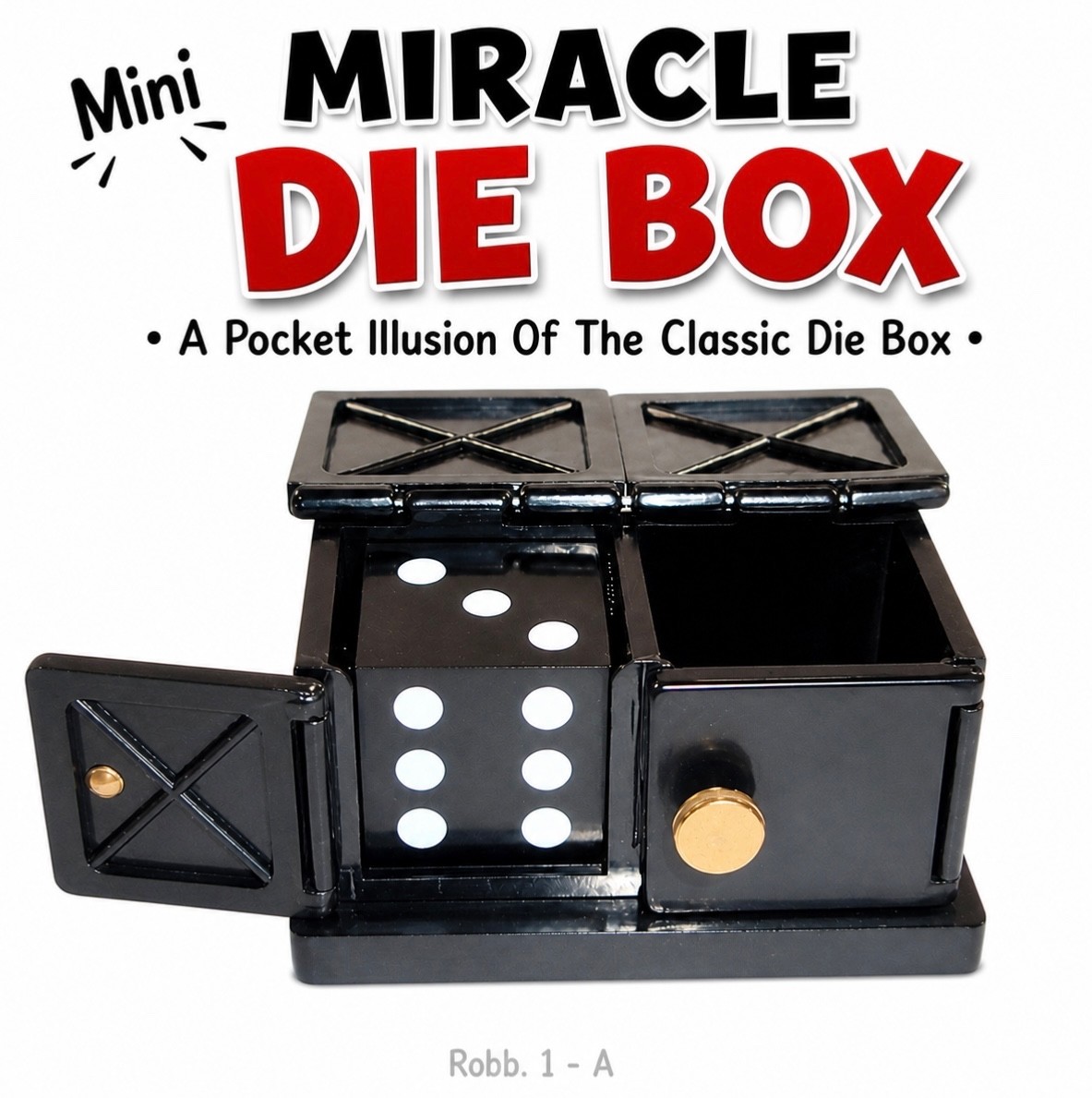 MINI MIRACLE DIE BOX Vanishing Sucker Black Dice Magic Trick Cube Close Up Joke