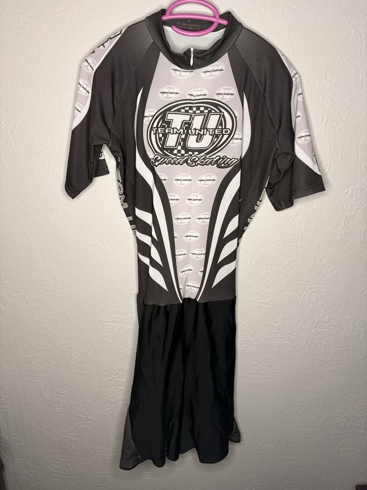 Triumph Apparel Team United Speed Skating Suit Black/White Size 36