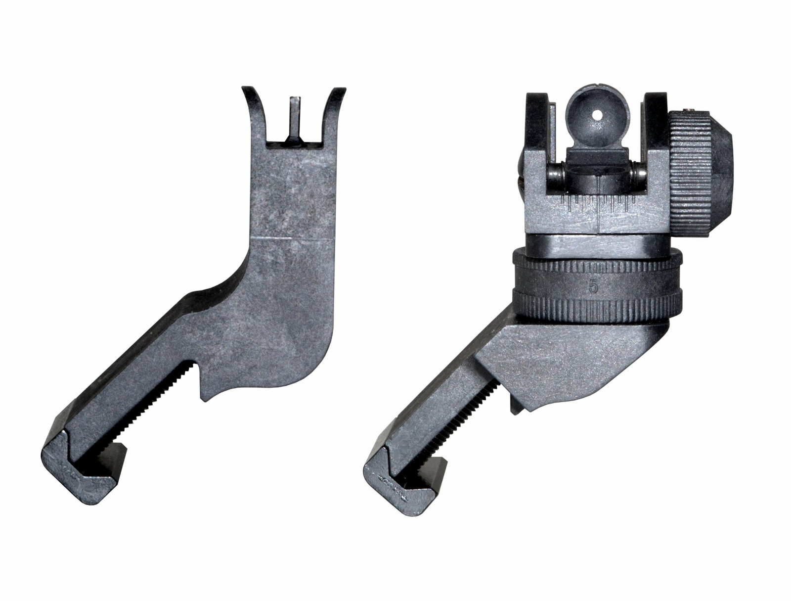 45 Degree Backup Sights Set - Front + Rear Canted - BLACK- Polymer, US SELLER