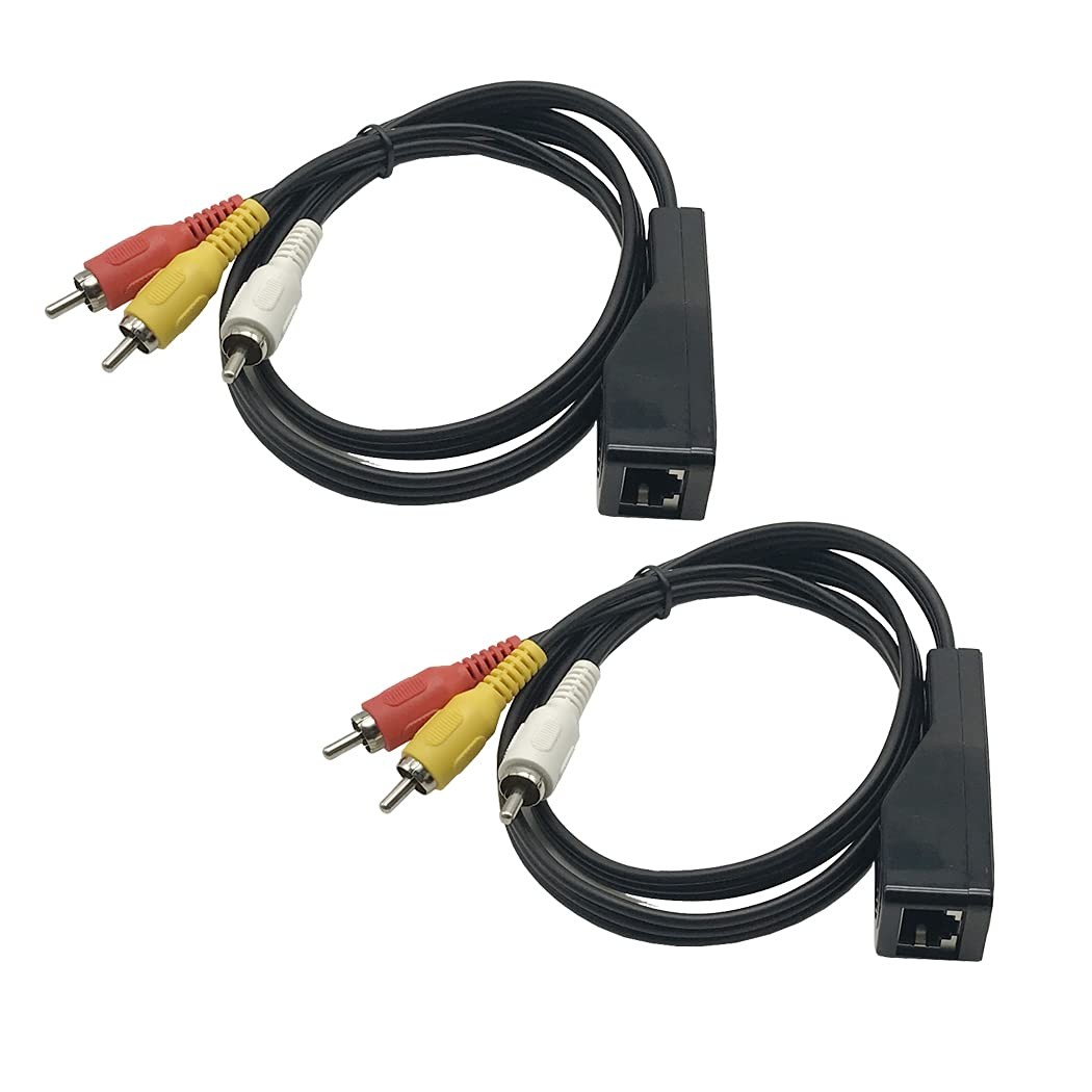 Seadream 2 Pack 80cm 3 RCA to RJ45 Balun Component Video 2pack 3RCA TO